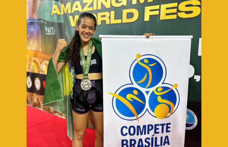 Com apoio do GDF, jovem atleta conquista vice-campeonato mundial de muay thai
