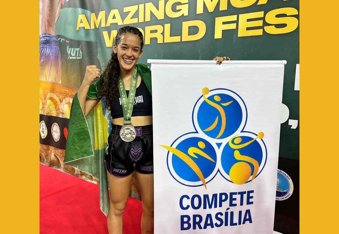 Com apoio do GDF, jovem atleta conquista vice-campeonato mundial de muay thai